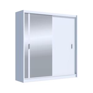 Šatní skříň se zrcadlem SABRINA 203x215 cm bílá