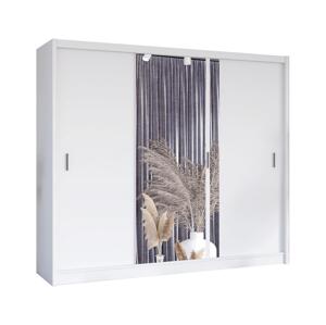 Šatní skříň se zrcadlem SABRINA 250x215 cm bílá