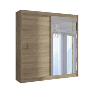 Šatní skříň se zrcadlem SABRINA 203x215 cm dub sonoma
