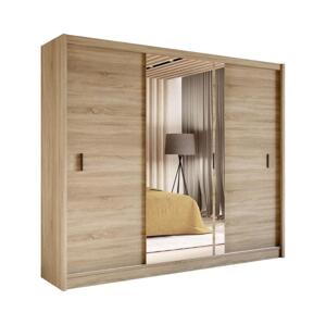 Šatní skříň se zrcadlem SABRINA 250x215 cm dub sonoma