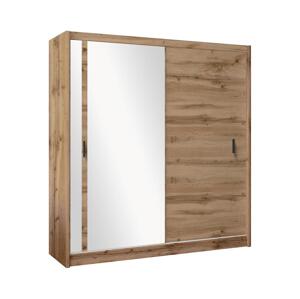 Šatní skříň se zrcadlem SABRINA 203x215 cm dub woltan