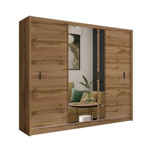 Šatní skříň se zrcadlem SABRINA 250x215 cm dub woltan