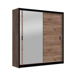 Šatní skříň se zrcadlem SABRINA 203x215 cm dub craft
