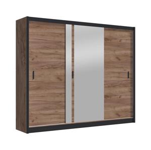 Šatní skříň se zrcadlem SABRINA 250x215 cm dub craft