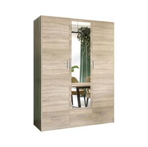 Šatní skříň se zrcadlem SANNA 150x215 cm dub sonoma