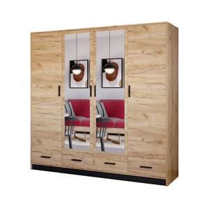 Šatní skříň se zrcadlem SANNA 200x215 cm dub craft