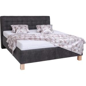 POHODA Čalouněná postel s úložným prostorem bez matrace VIOLET 160x200 cm tmavě hnědá