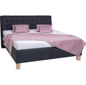POHODA Čalouněná postel s úložným prostorem bez matrace VIOLET 160x200 cm antracit