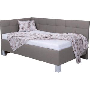 POHODA Čalouněná postel s úložným prostorem bez matrace MARIA PETITE 120x200 cm taupe