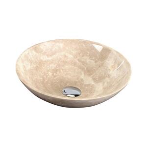 Sapho - Umyvadlo na desku BLOK pr. 40 cm béžová/travertin 2401-01