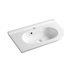 Sapho - Rohové zápustné umyvadlo PULSE 75x43 cm mramor/bílá BM752