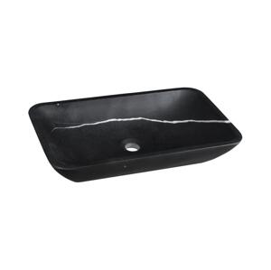 Sapho - Umyvadlo na desku BLOK 60x35 cm kámen/matná černá 2401-39