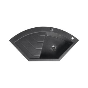 Sapho - Rohový kuchyňský dřez 114x57,5 cm granit/černá GR1934