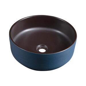 Sapho - Umyvadlo na desku PRIORI pr. 41 cm hnědá/modrá PI033