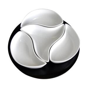 UTC Sada misek s podnosem TORO 4 ks keramika/dřevo 590047