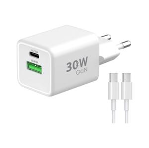 Winner Group Winner Group - Rychlonabíjecí adaptér 2xUSB PD 30W + USB kabel USB-C / USB-C 1m