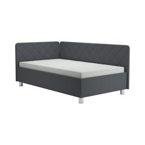 Blanář Čalouněná válenda s úložným prostorem a matrací EMILE 110x200 cm šedá