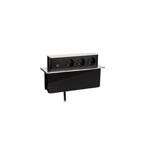 PP126C-PD20 - Zásuvkový sloupek pro desku stolu 3x230V + USB-A + USB-C
