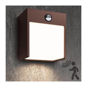 Brilagi-LED Venkovní nástěnné svítidlo se senzorem TERNI LED/12W/230V hnědá IP44 WO-HR60421S-OEM-RUST