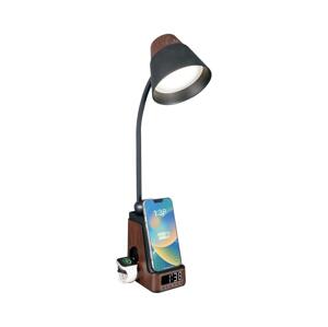 08999L - LED+CCT Stm stolní lampa s bezdr nab QI IDEAL LED/8W/230V hnědá