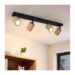 Brilagi - Bodové svítidlo MODERN WOOD 4xGU10/8W/230V kaučukovník/černá BRI379