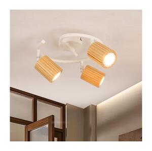 Brilagi - Bodové svítidlo MODERN WOOD 3xGU10/8W/230V kaučukovník/bílá BRI383