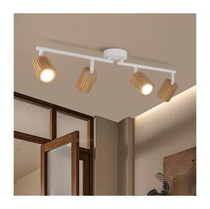 Brilagi - Bodové svítidlo MODERN WOOD 4xGU10/8W/230V kaučukovník/bílá BRI384