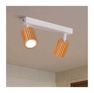 Brilagi - Bodové svítidlo MODERN WOOD 2xGU10/8W/230V kaučukovník/bílá BRI385