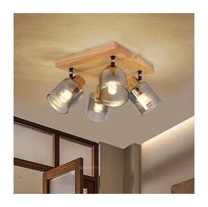 Brilagi - Bodové svítidlo HYGGE 4xE14/15W/230V kaučukovník/kouřová BRI407