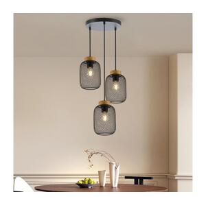 Brilagi - Lustr na lanku BASKLITE 3xE27/15W/230V kaučukovník/černá BRI427