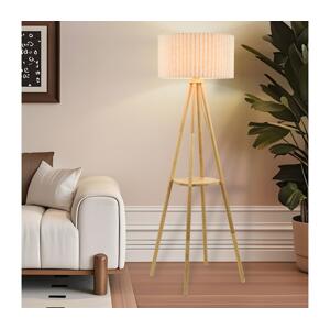 Brilagi - Stojací lampa NORDIC WAVE 1xE27/15W/230V kaučukovník/len BRI429