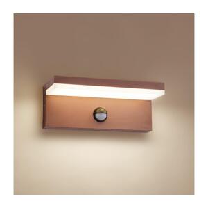 Brilagi-LED Venkovní nástěnné svítidlo se senzorem TESSI LED/10W/230V hnědá IP54 BRI553