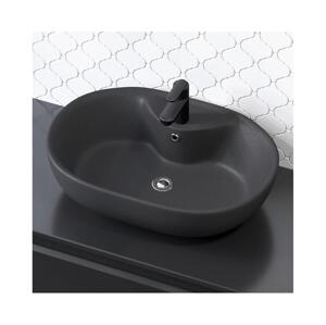 BATH DELUXE 06-060-08-02-00 - Umyvadlo na desku TROMSO 59,5x41 cm keramika/černá 06-060-08-02-00