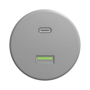 lap lap - Retro USB zásuvka A+C šedá