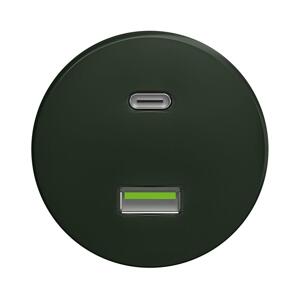 lap lap - Retro USB zásuvka A+C zelená