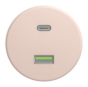 lap lap - Retro USB zásuvka A+C bez rámečku starorůžová
