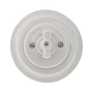 Bohemia-Design - Porcelánový retro vypínač otočný s rámečkem č. 7 bílá 12357547