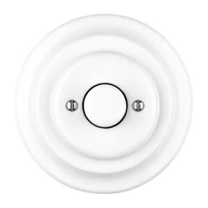 Bohemia-Design - Porcelánový retro stmívač otočný s rámečkem 250V/10A bílá 12357554