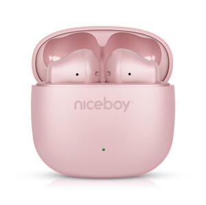 Niceboy Beans 4 POP - Bezdrátová sluchátka 200 mAh + 2x 30 mAh IPX4 růžová beans-4-pop-pink