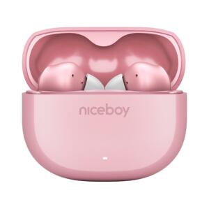 Niceboy Pins 4 - Bezdrátová sluchátka s ANC 400 mAh + 2x 50 mAh IPX4 růžová pins-4-pink