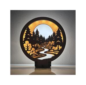 Li-Go 23580/DUB2 - LED Stmívatelná stolní dekorace LED/12W/230V 20x22 cm dub/les 23580/DUB2