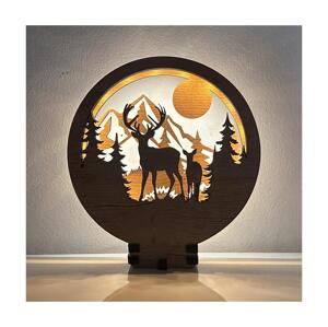 Li-Go 23592/DUB2 - LED Stmívatelná stolní dekorace LED/12W/230V 20x22 cm dub 23592/DUB2