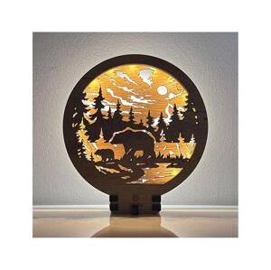 Li-Go 23595/DUB2 - LED Stmívatelná stolní dekorace LED/12W/230V 20x22 cm dub 23595/DUB2