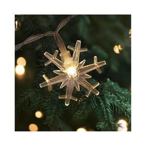 LED Vánoční venkovní řetěz 20xLED/2xAA 2,2 m IP44 teplá bílá sněhové vločky 028 0000618