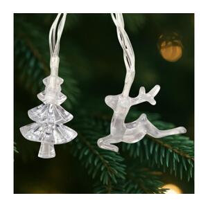 LED Vánoční venkovní řetěz 20xLED/2xAA 2,2 m IP44 multicolor stromečky a sobi 028 0000621