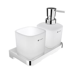 NIMCO NIMCO MA 2905831C-26 - Nástěnný dávkovač mýdla a stojan na kartáčky MAYA 320 ml