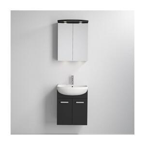 BATH DELUXE Koupelnová skříňka s umyvadlem ASTRID + LED zrcadlová skříňka 230V IP44 černá