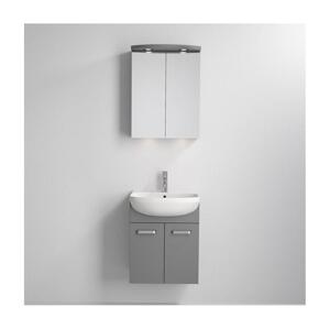 BATH DELUXE Koupelnová skříňka s umyvadlem ASTRID + LED zrcadlová skříňka 230V IP44 šedá