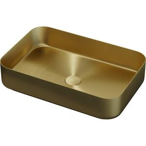 BATH DELUXE 06-052-18-70-00 - Umyvadlo na desku LJORDAL 52x34 cm ocel/mosaz 06-052-18-70-00