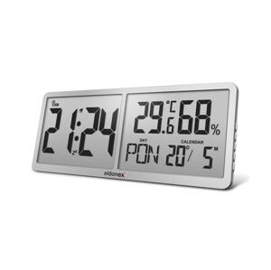 ELDONEX ECL-1110-SL - Digitální nástěnné hodiny TimeCheck 4xAA stříbrná ECL-1110-SL